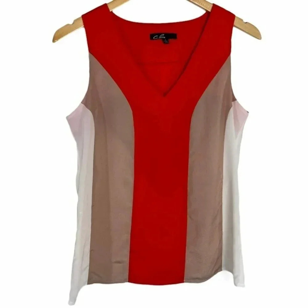 C. Luce S Color block V-neck sleeveless top
